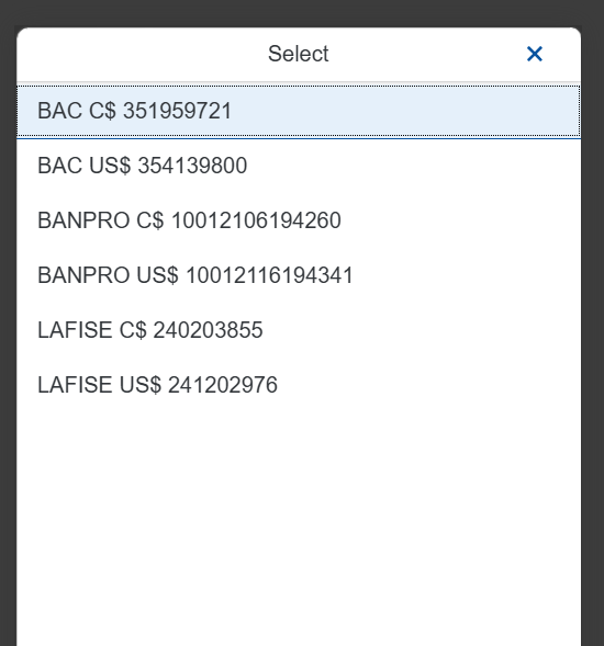 Bancos disponibles