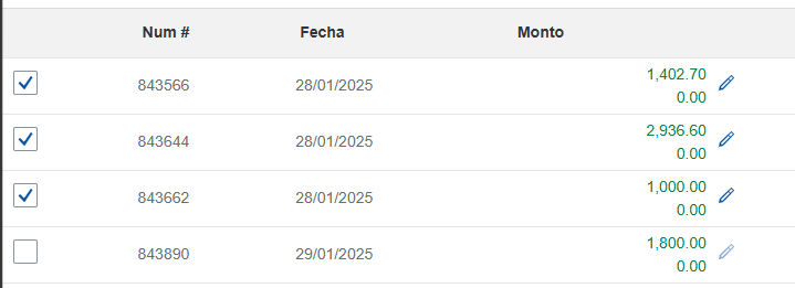 Abono de 1000 a una factura